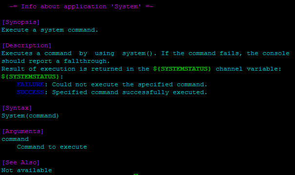Dialplan di Asterisk: application System