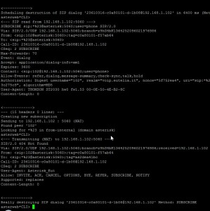 Asterisk CLI - Sip Debug