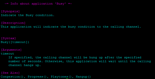 Dialplan di Asterisk: application Busy Dialplan di Asterisk: application Busy