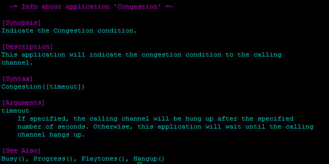 Dialplan di Asterisk: application Congestion