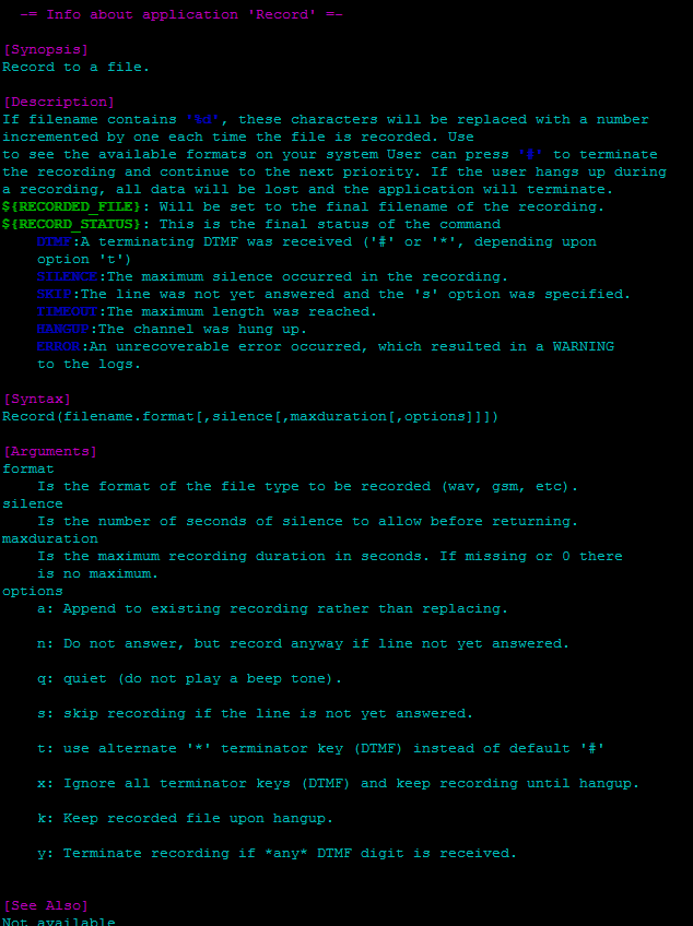 Dialplan di Asterisk: application Record