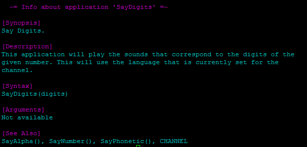 Dialplan di Asterisk: application SayDigits