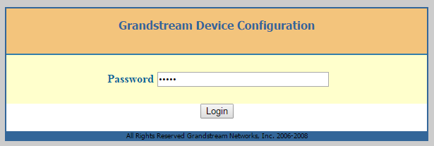Grandstream HT-503 login