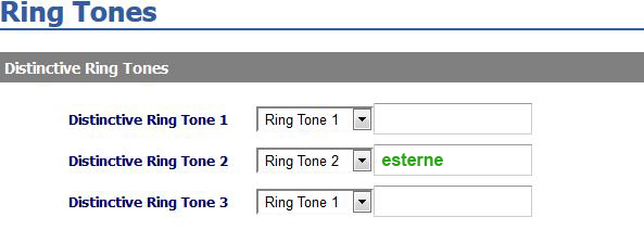 Telefono grandstream menu Distinctive Ring Tone